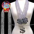 Silver Dollar Sign Bling Necklace